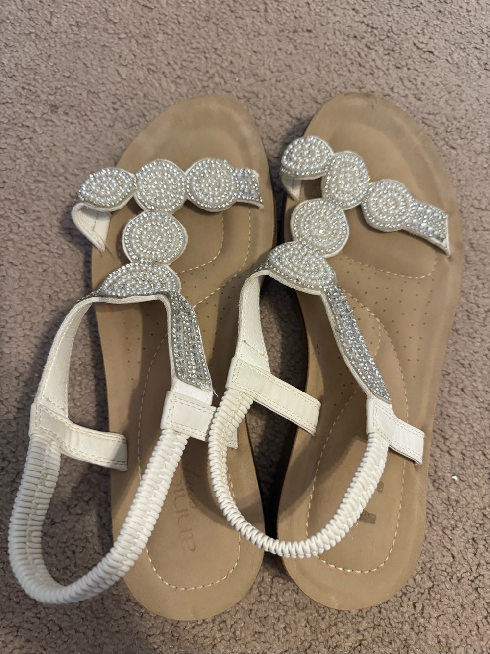 Annie Comfort Size 10 White Sandals Bridal